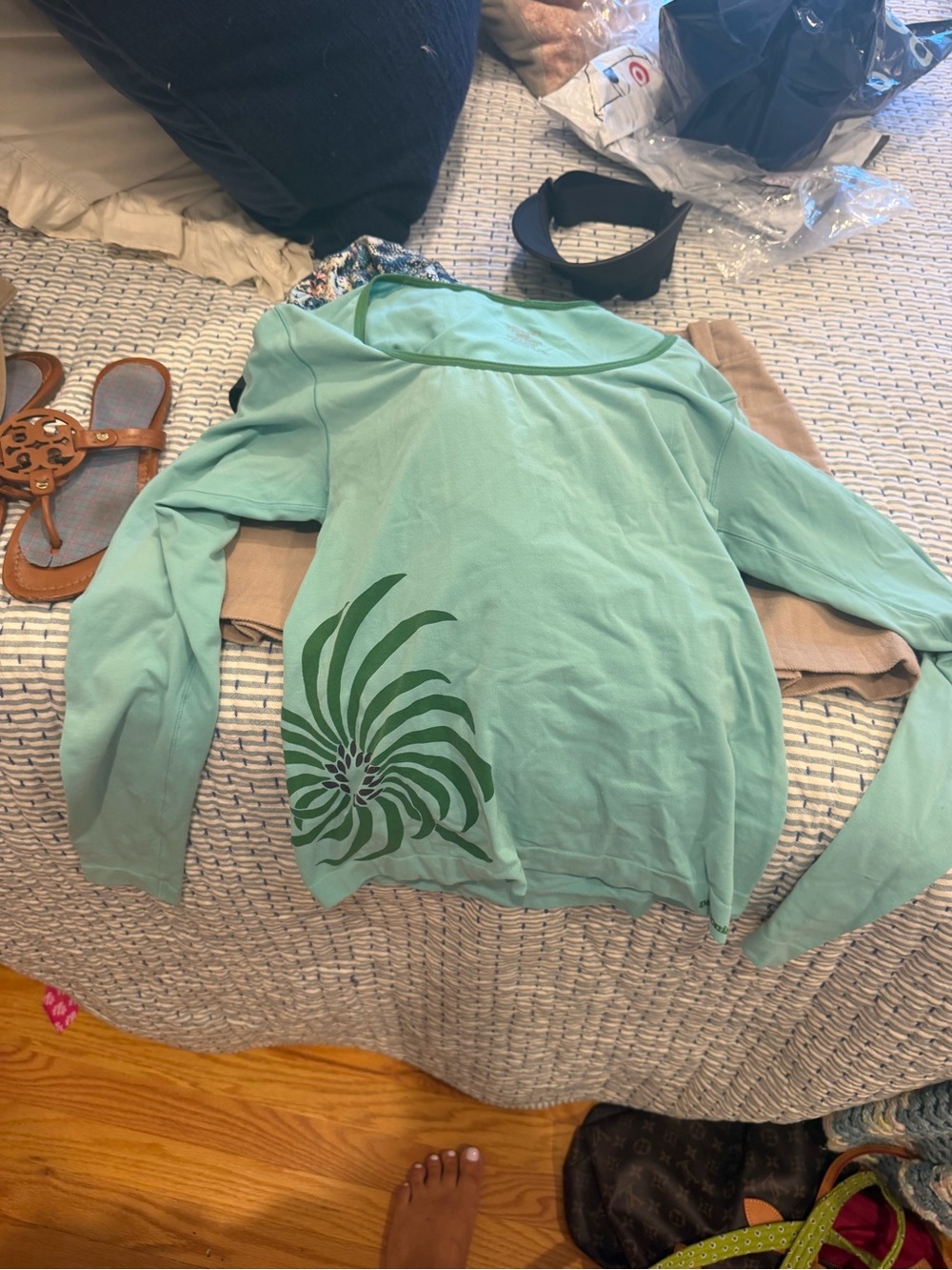 Patagonia Seafoam Green Graphic Long Sleeve Top
